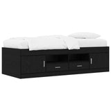 Bed Frame with Storage Black Oak 80 x 200 cm Engineered Wood 3429499