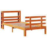 Bed Frame with Headboard without Mattress Wax Brown 90x200 cm 3306127