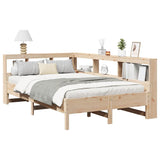 ZNTS Bookcase Bed without Mattress 140x200 cm Solid Wood Pine 3324421