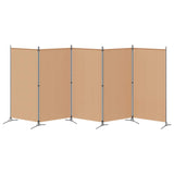5-Panel Room Divider Beige 433 x 180 cm Fabric 42039229