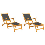 Outdoor Deck Chairs 2 pcs Solid Wood Acacia and Textilene 3120441