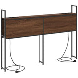 Storage Headboard with Charging Station Brown oak 150 cm 859814