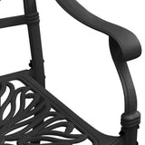 Bistro Set Black Cast aluminium 1 Table, 4 Chairs Durable 3070602