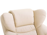 360&deg Swivel Recliner Chair with Footstool, PU Leather Manual Recliner Armchair with Solid Wood T3398P328126