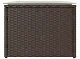 Cushion Box with Storage Brown 50 x 50 x 50 cm Poly Rattan 365409