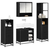 Bathroom Furniture Set 4 pcs Black Oak Engineered Wood 3402544