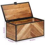Storage Box 60x30x30 cm Solid Wood Acacia and Iron 372752