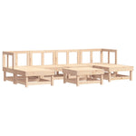 ZNTS 7 Piece Garden Lounge Set Solid Wood Pine 3186354