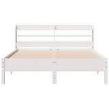 Bed Frame without Mattress White 135x190 cm Double Solid Wood Pine 3306904