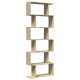 Room Divider Bookcase 6-Tier Sonoma Oak 70x24x193 cm Engineered Wood 858086