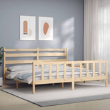 Bed Frame without Mattress 200x200 cm Solid Wood Pine 3192056