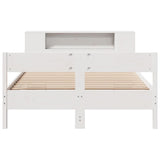 Bookcase Bed without Mattress White 160x200cm Solid Wood Pine 3322943