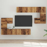 TV Units Wall-mounted 4 pcs Old Wood Engineered wood 3393492