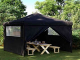 Foldable Party Tent Pop-Up with 4 Sidewalls Black 4004934
