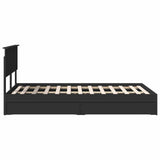 Storage Bed with Headboard Black 120 x 200 cm Engineered Wood 3410813