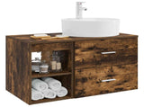 Bathroom Furniture Set 2 pcs Smoked Oak Engineered Wood 3403908
