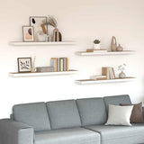 Floating Wall Shelves 4 pcs Oak and White 120x23.5x3.8 cm MDF 326587