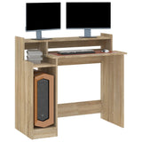 Desk with LED Lights Sonoma Oak 97x45x90 cm Engineered Wood 805555