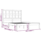 Bed Frame without Mattress Black 200x200 cm Solid Wood Pine 3104502