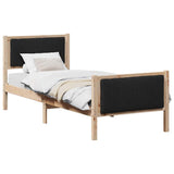Bed frame Brown and black 75 x 190 cm Solid pine wood 878511