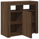 Sideboard with LED Lights Brown Oak 80x35x75 cm 815731