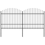 ZNTS Garden Fence with Spear Top Steel x3.4 m Black 277740