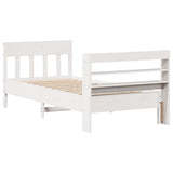 Bed Frame without Mattress White 100x200 cm Solid Wood Pine 3307012