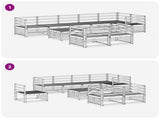 Outdoor Sofa Set 9 pcs Natural Solid Acacia Wood 3373679
