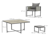 Nine-Piece Steel Frame Garden Dining Set - Grey T3398P315965