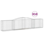 Arched Gabion Baskets 10 pcs 400x50x80/100 cm Galvanised Iron 3146991