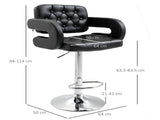 PU Leather Upholstered Swivel Bar Stool, Height Adjustable with Back, Armrest, Footrest, Black T3398P328151