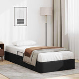 Storage Bed with Headboard Black 90 x 190 cm Faux leather 3369965