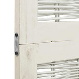 Room Divider 3 Panels White Solid Wood Paulownia 358672