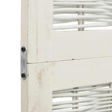 Room Divider 5 Panels White Solid Wood Paulownia 358679