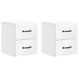 Wall-Mounted Bedside Cabinet with Drawer 2 pcs High Gloss White 898644