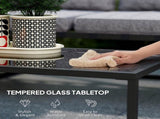 Three-Piece L Shaped Garden Furniture Set with Cushions - Grey T3398P323814