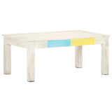 Coffee Table White 110x60x45 cm Solid Mango Wood 323555
