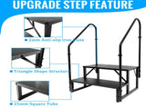 RV Step Stool, 2 Step Ladder, Hot Tub Steps with 2 Handrails, Heavy Duty Ladder Shelf Bookcase, 5th 98745612
