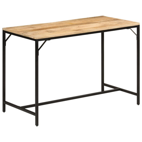 ZNTS Dining Table 110x55x75 cm Solid Rough Mango Wood and Iron 372727