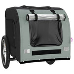 ZNTS Pet Bike Trailer Black and Grey Oxford Fabric and Iron 93832
