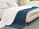 Throw Blanket Navy Blue 220 x 240 cm Fleece 42016991