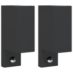 ZNTS Outdoor Wall Lights with Sensors 2pcs Black Die-cast Aluminium 4006309