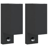 ZNTS Outdoor Wall Lights with Sensors 2pcs Black Die-cast Aluminium 4006309