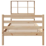 ZNTS Bookcase Bed without Mattress 100x200 cm Solid Wood Pine 3321895