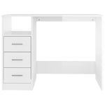 ZNTS Desk with Drawers High Gloss White 102x50x76 cm Engineered Wood 823034