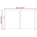 Patio Retractable Side Awning 100x500 cm Red 48385