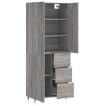 Highboard Grey Sonoma 69.5x34x180 cm Engineered Wood 3195889