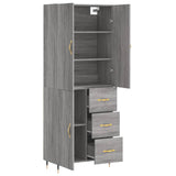 Highboard Grey Sonoma 69.5x34x180 cm Engineered Wood 3195889