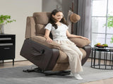 Power Lift Recliner Chair for Elderly, Patchwork Design Oversized Electric Riser and Recliner T3398P378871