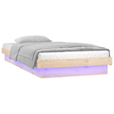 LED Bed Frame without Mattress 90x200 cm Solid Wood 819957